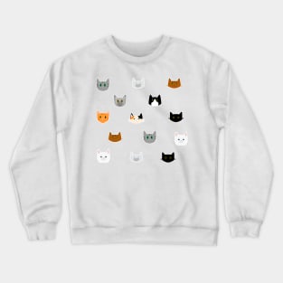 Cute Cats Pattern Calico, Tabby, Tuxedo, Ginger and Others Crewneck Sweatshirt